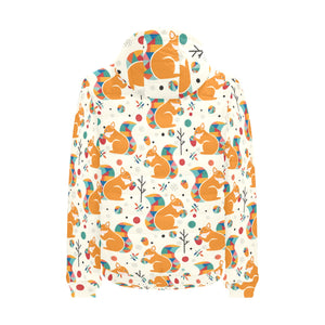 Squirrel Pattern Print Design 04 Men's Padded Hooded Jacket
