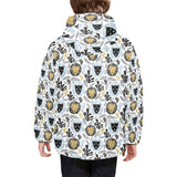Lion Pattern Print Design 05 Kids' Boys' Girls' Padded Hooded Jacket