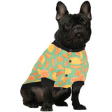 orange fruit pattern green background All Over Print Pet Dog Round Neck Fuzzy Shirt