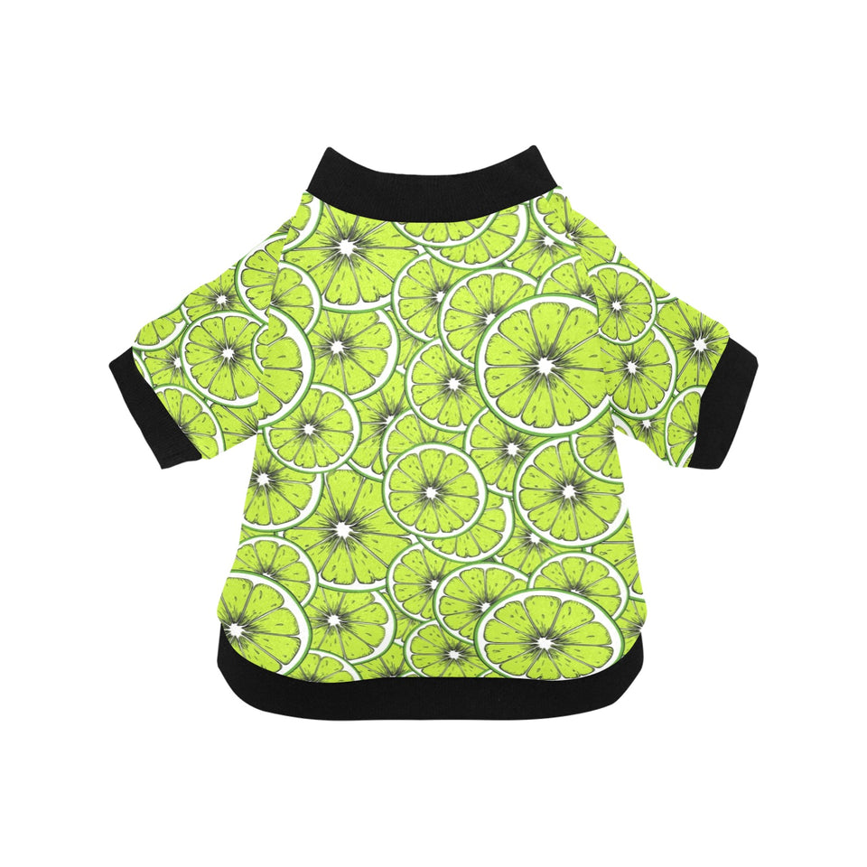 Slices of Lime design pattern All Over Print Pet Dog Round Neck Fuzzy Shirt