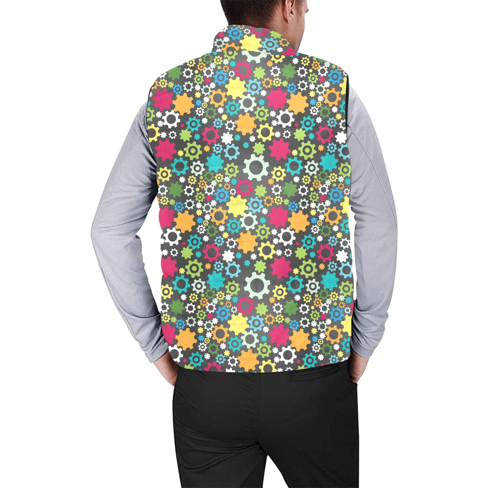 Gear Pattern Print Design 03 Men's Padded Vest