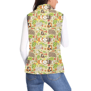 Guinea Pig Pattern Print Design 04 Women's Padded Vest