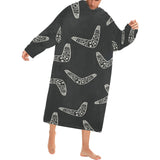 Hand drawn boomerang Australian aboriginal ornamen Blanket Robe with Sleeves