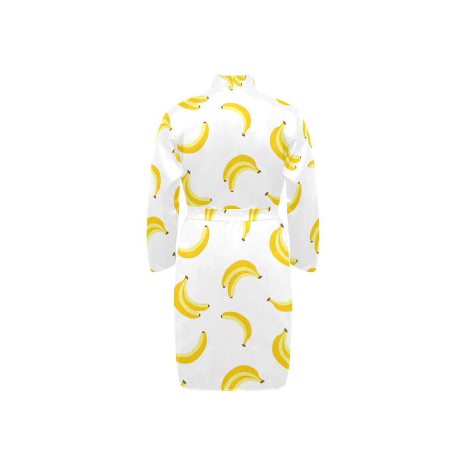 Banana pattern Men's Long Sleeve Belted Night Robe