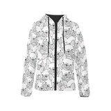 Cute french bulldog head pattern Women's Padded Hooded Jacket