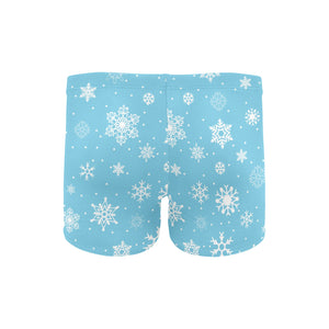 Snowflake pattern blue background Men's Swimming Trunks