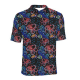 Octopus sea wave tropical fishe pattern Men's All Over Print Polo Shirt