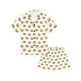 Pretzels Pattern Print Design 02 Kids' Boys' Girls' V-Neck Short Pajama Set