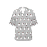 Bull Terrier Pattern Print Design 05 Women's All Over Print Hawaiian Shirt