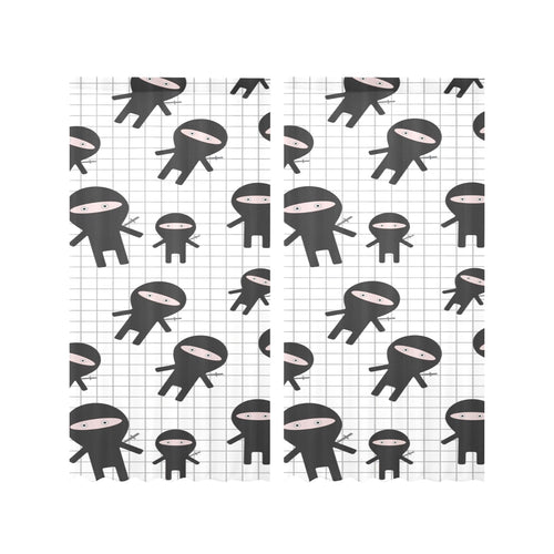 Ninja pattern plaid background Gauze Curtain