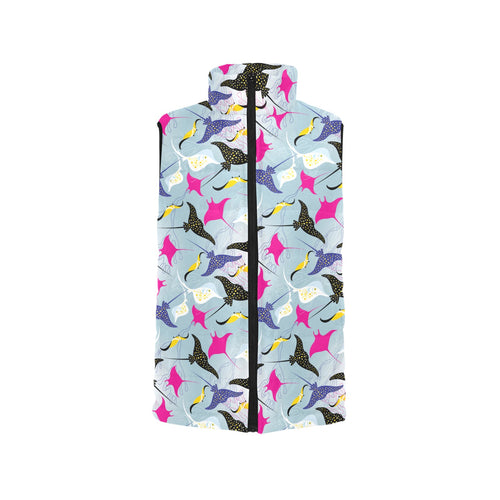 Stingray Pattern Print Design 01 Women's Padded Vest