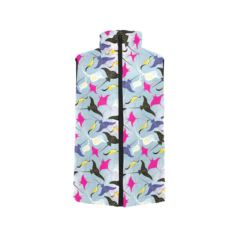 Stingray Pattern Print Design 01 Women's Padded Vest