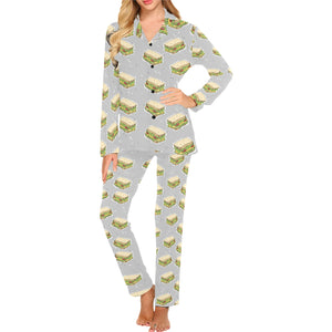 Sandwich Pattern Print Design 05 Women's Long Pajama Set