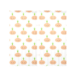 cute onions smiling faces Gauze Curtain