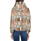 Wood Printed Pattern Print Design 02 Women's Padded Hooded Jacket