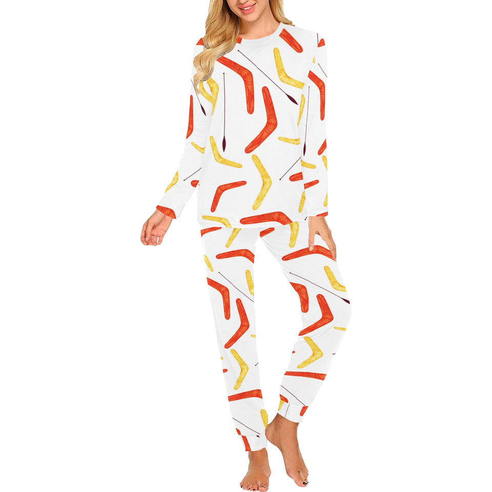 Waterclor boomerang Australian aboriginal ornament Women's All Over Print Pajama Set