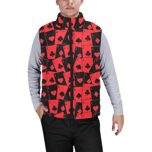 Casino Cards Suits Pattern Print Design 02 Men's Padded Vest