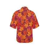 Autumn maple leaf pattern Women's All Over Print Hawaiian Shirt
