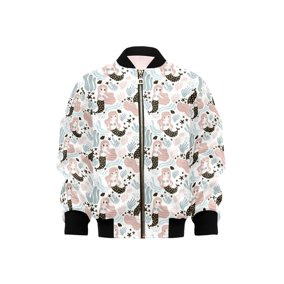 cute mermaid pattern Kids' Boys' Girls' Bomber Jacket