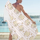 cute owl leaf Beach Towel