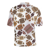 American football ball pattern Men's All Over Print Polo Shirt