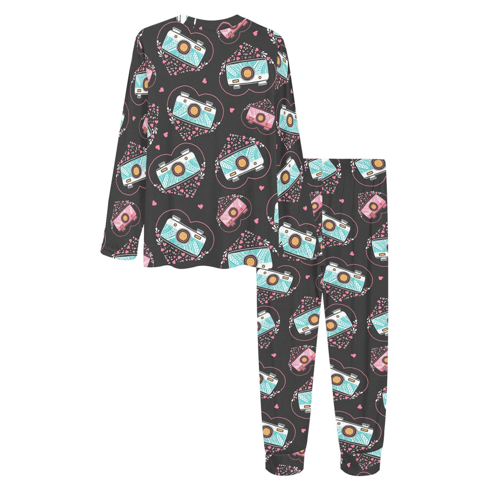 Camera Pattern Print Design 04 Women's All Over Print Pajama Set