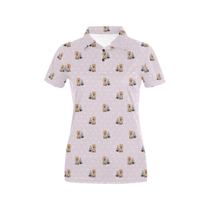 Yorkshire Terrier Pattern Print Design 02 Women's All Over Print Polo Shirt