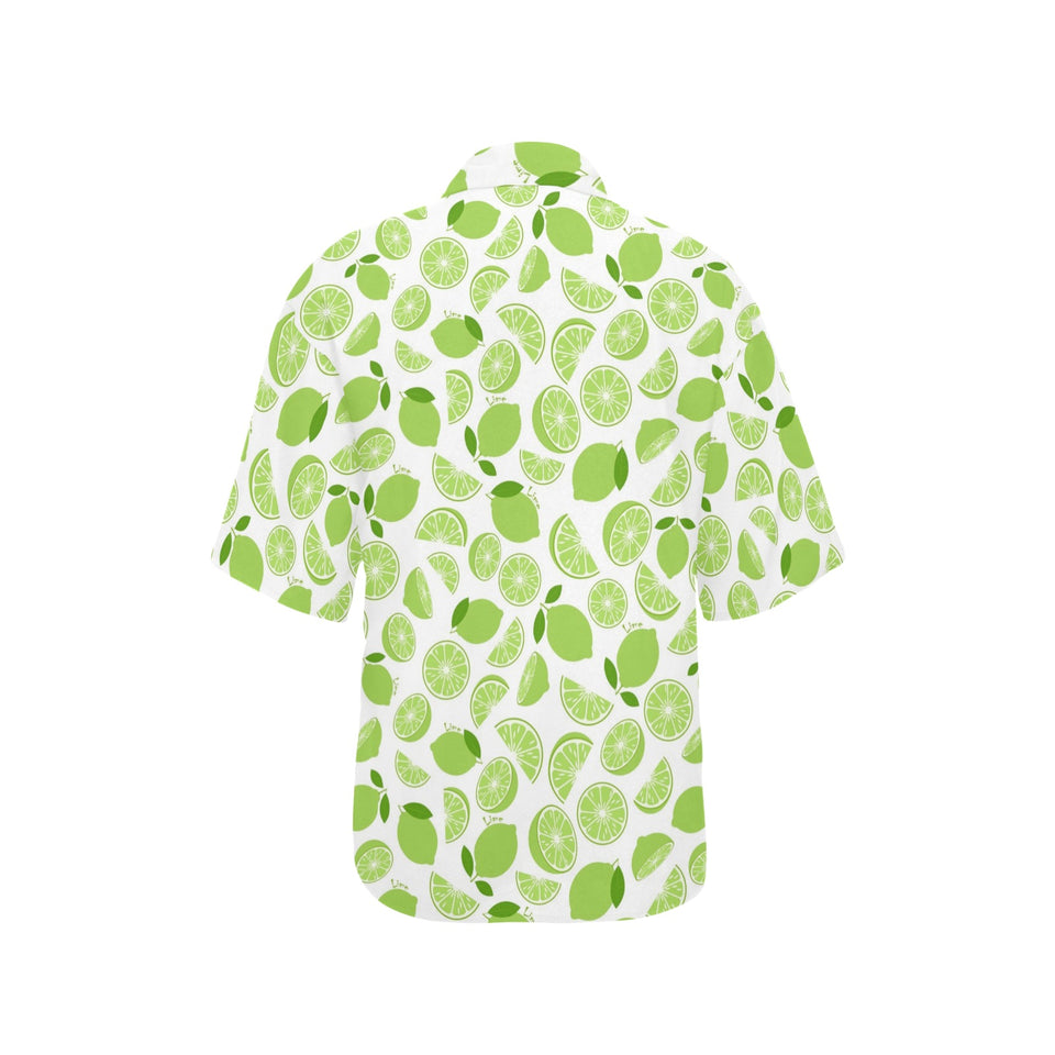 Lime design pattern Women's All Over Print Hawaiian Shirt