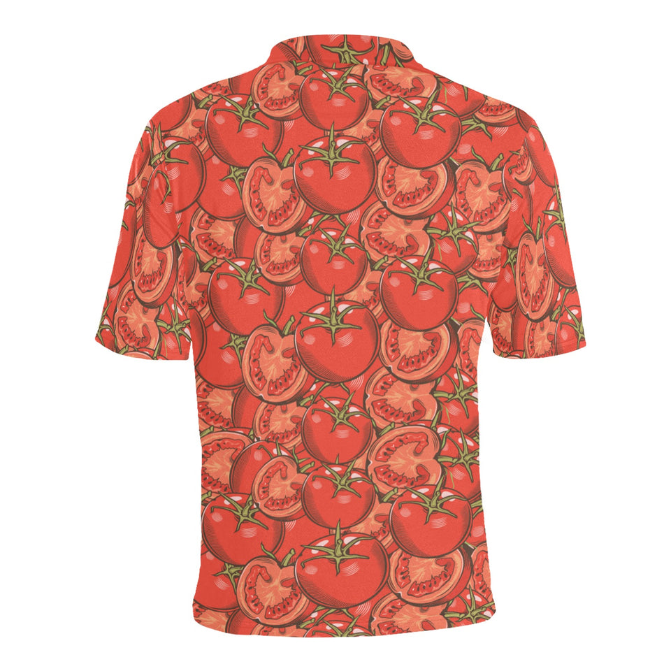 Red Tomato Pattern Men's All Over Print Polo Shirt