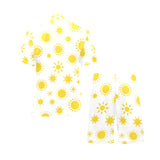 Sun pattern Men's V-Neck Short Pajama Set