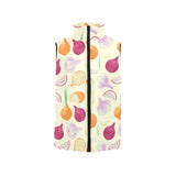 Onion garlic white red pattern Men's Padded Vest