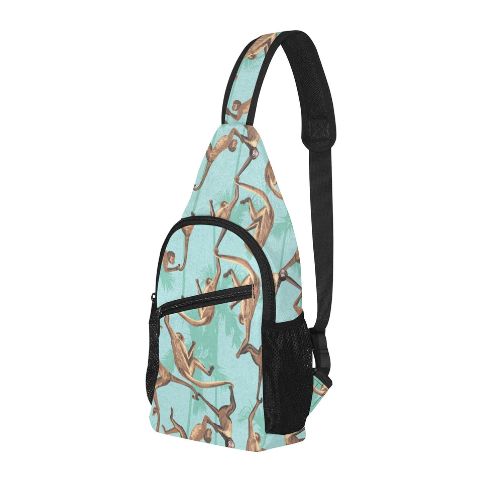 Monkey Palm tree background All Over Print Chest Bag