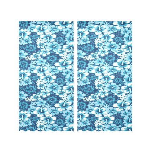 Hibiscus Pattern Print Design 03 Gauze Curtain