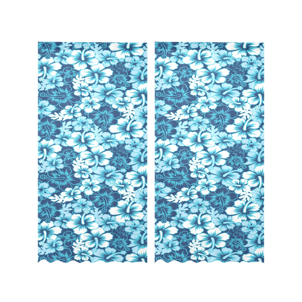 Hibiscus Pattern Print Design 03 Gauze Curtain