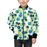 blueberry flower pattern Kids' Boys' Girls' Bomber Jacket