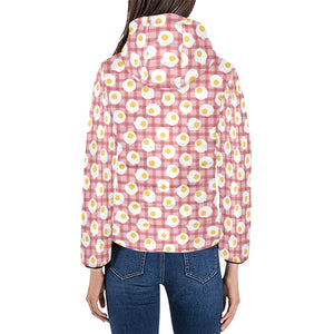 Fried Eggs Pattern Print Design 03 Women's Padded Hooded Jacket