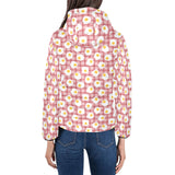 Fried Eggs Pattern Print Design 03 Women's Padded Hooded Jacket