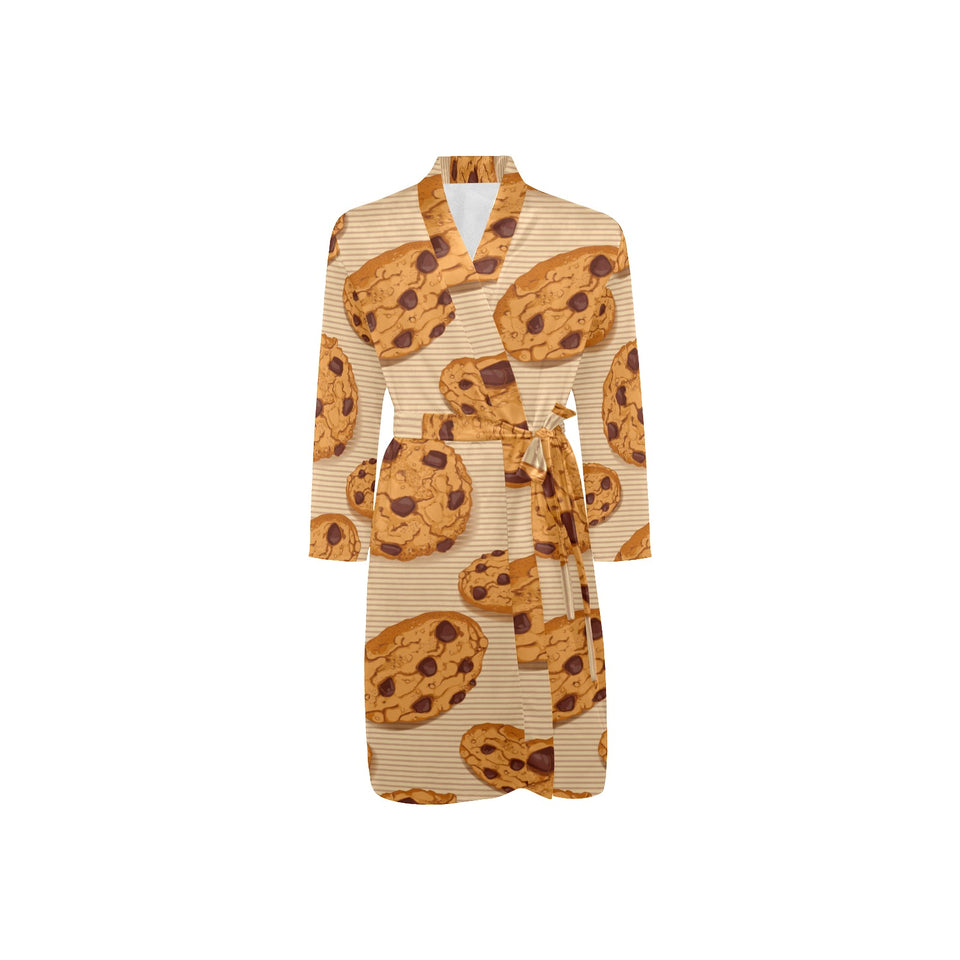 Cookie pattern Men's Long Sleeve Belted Night Robe