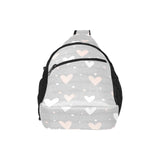 Heart pattern gray background All Over Print Chest Bag
