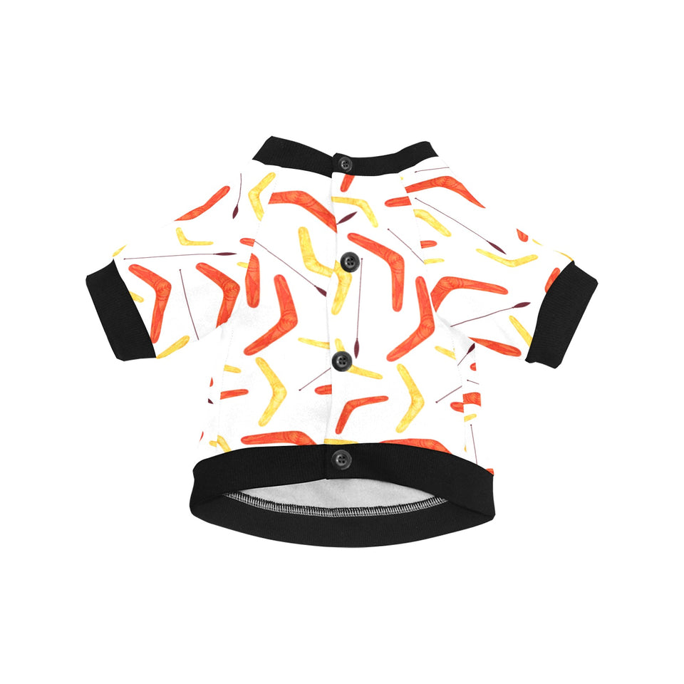 Waterclor boomerang Australian aboriginal ornament All Over Print Pet Dog Round Neck Fuzzy Shirt