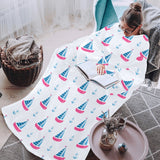 Sailboat anchor pattern Blanket Robe with Sleeves