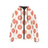 Grapefruit pattern Women's Padded Hooded Jacket