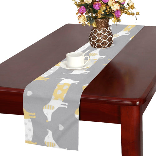 Cute dachshund dog pattern Table Runner