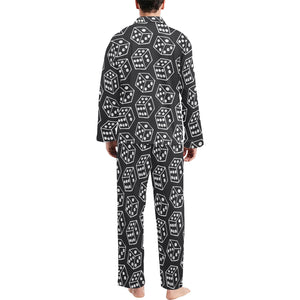 Dice Pattern Print Design 01 Men's Long Pajama Set