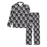 Music Notes Pattern Print Design 01 Men's Long Pajama Set