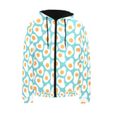 Fried Eggs Pattern Print Design 04 Men's Padded Hooded Jacket