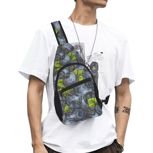 blueberry pattern All Over Print Chest Bag