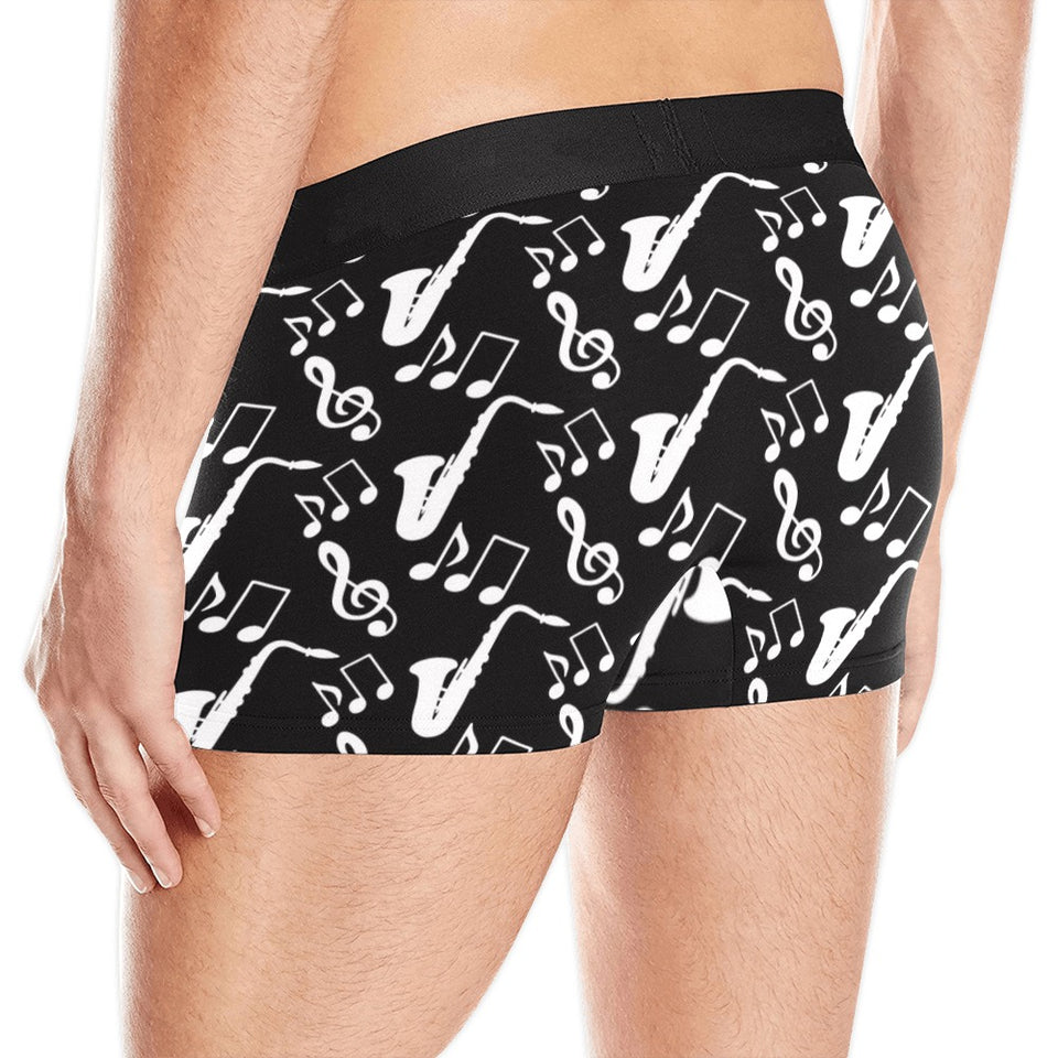 Saxophone music notes treble clef black white them Men's All Over Print Boxer Briefs Men's Underwear
