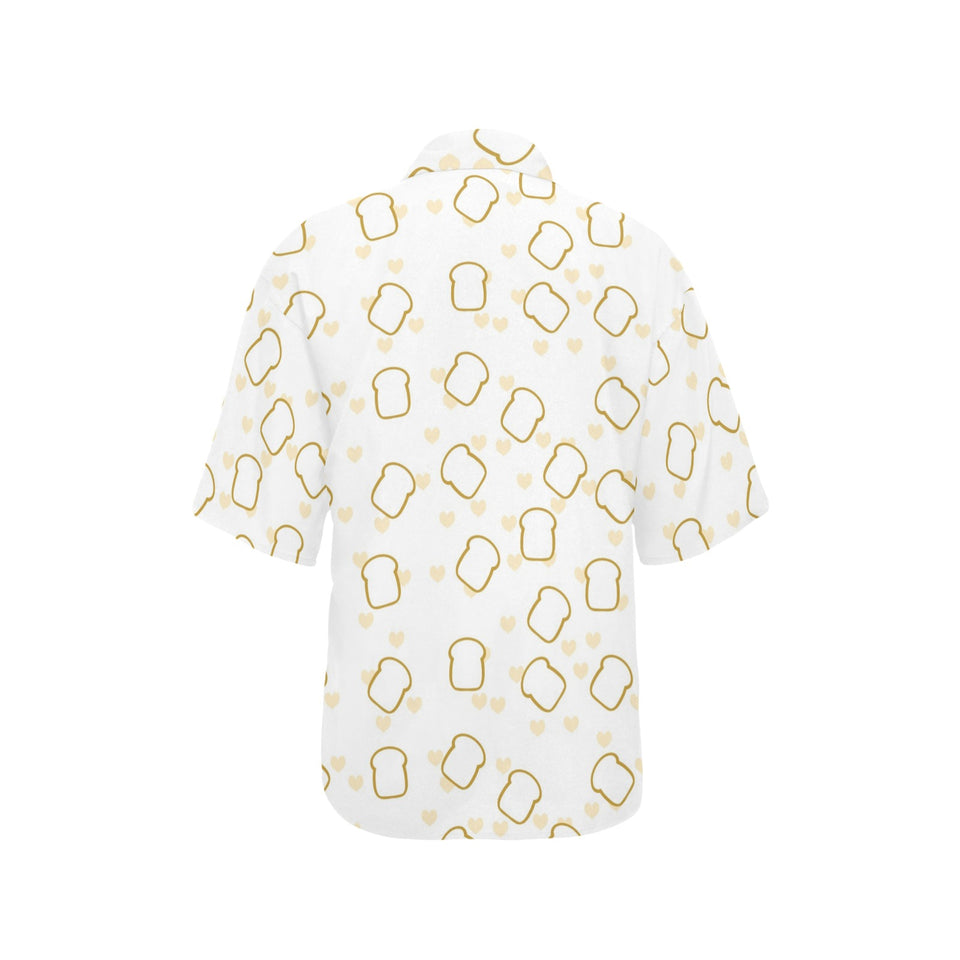 Bread Toast Pattern Print Design 01 Women's All Over Print Hawaiian Shirt