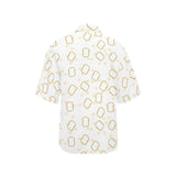 Bread Toast Pattern Print Design 01 Women's All Over Print Hawaiian Shirt